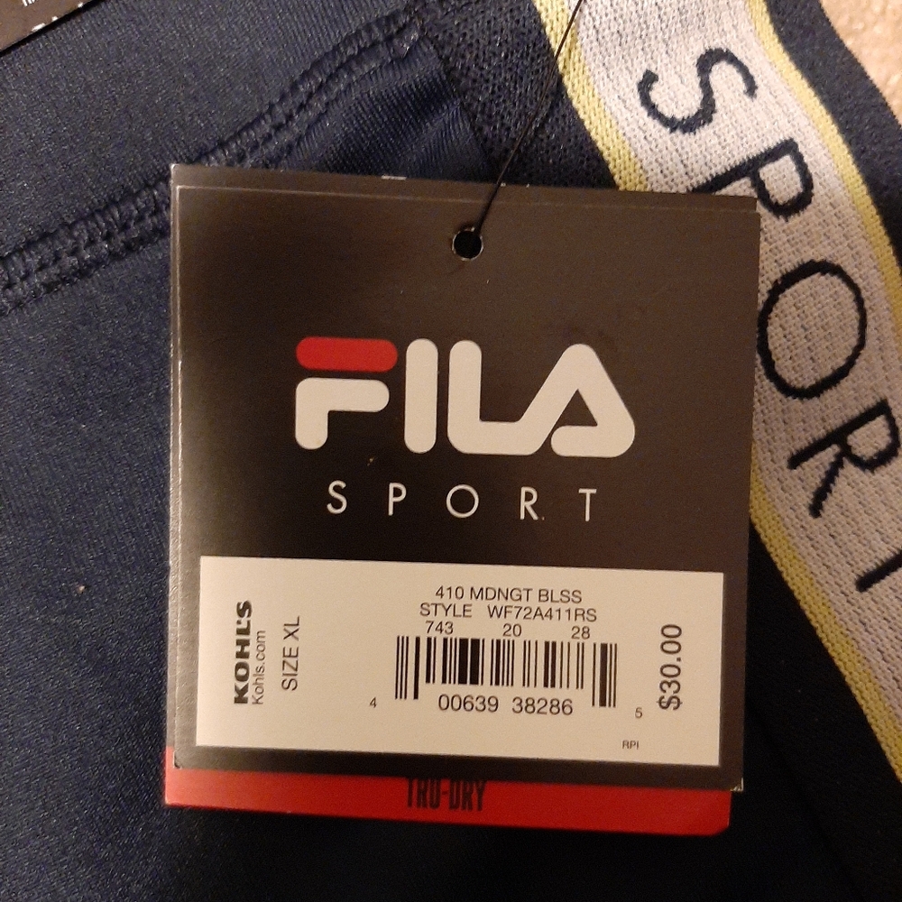 NEW FILA SPANDEX ATHLETIC SHORTS SIZE XL BLUE - Picture 6 of 11
